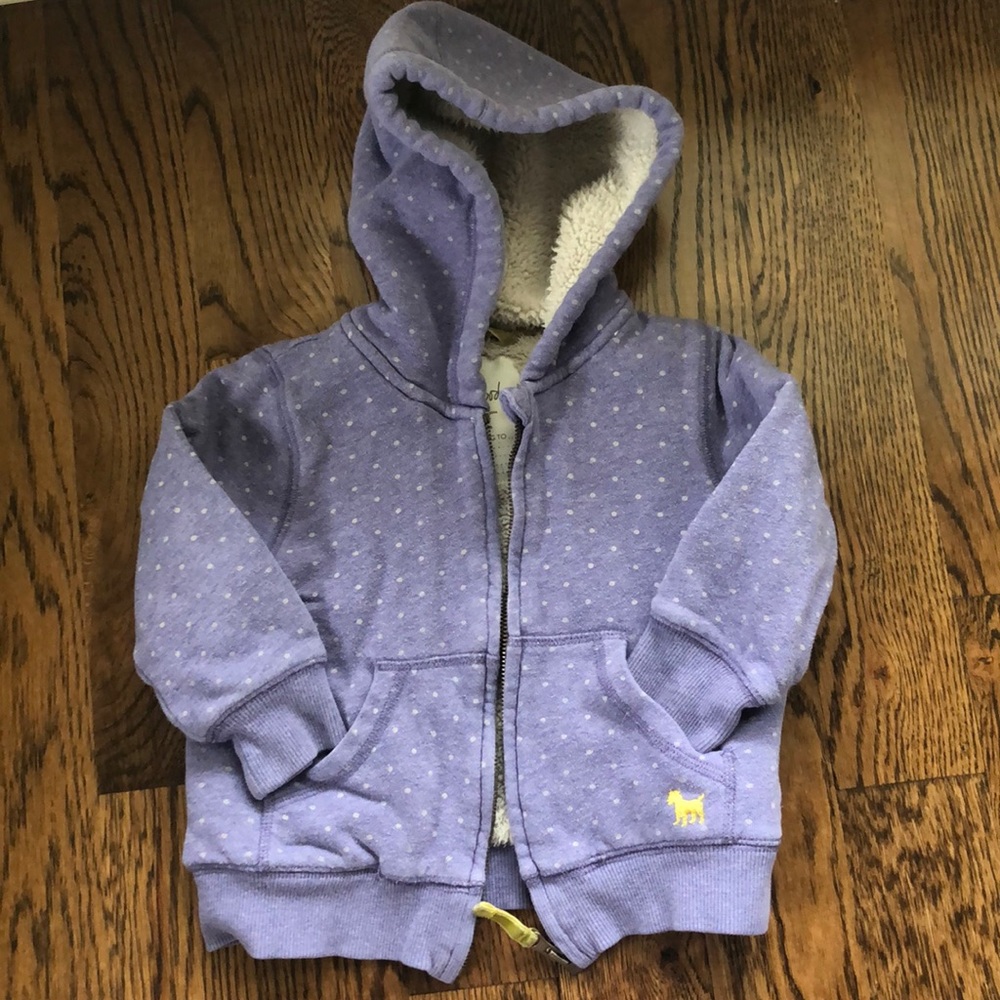 Boden Sherpa Lined Polka Dot Hoodie